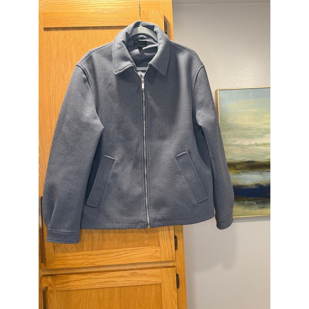 Magaschoni Man Grey Full Zip Jacket Mens Small Minimalist Outerwear